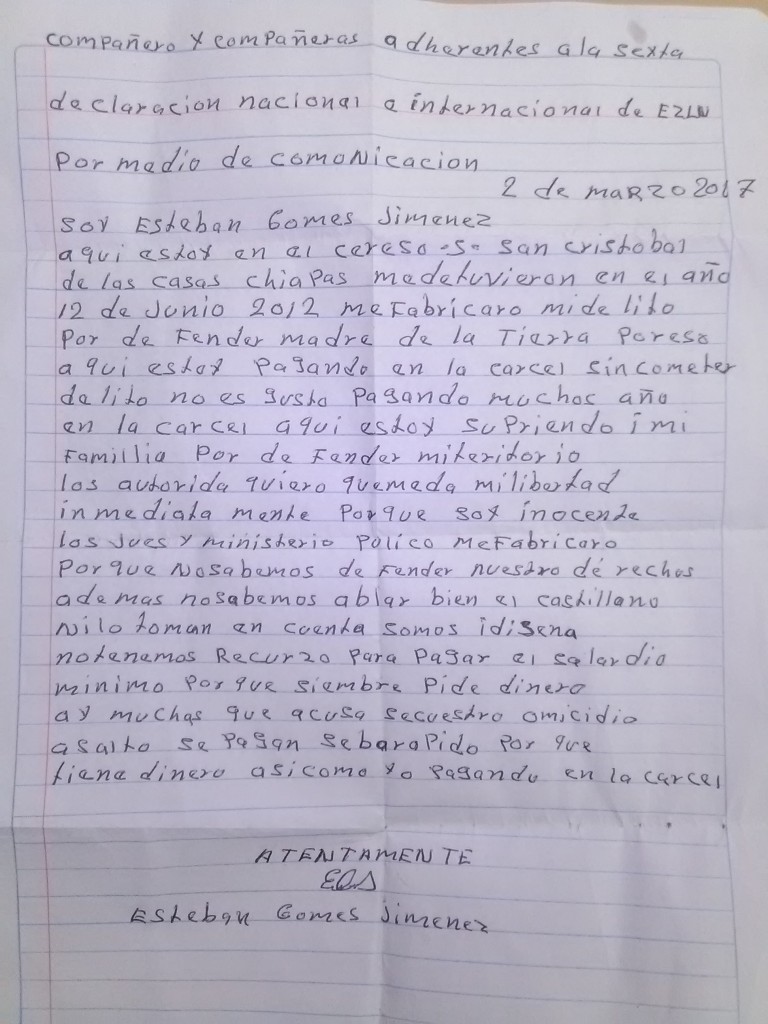 Carta Esteban 2-3-2017
